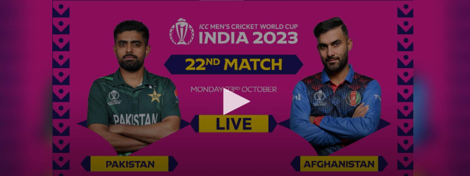 Live: Pakistan vs Afghanistan– ICC world Cup 2023